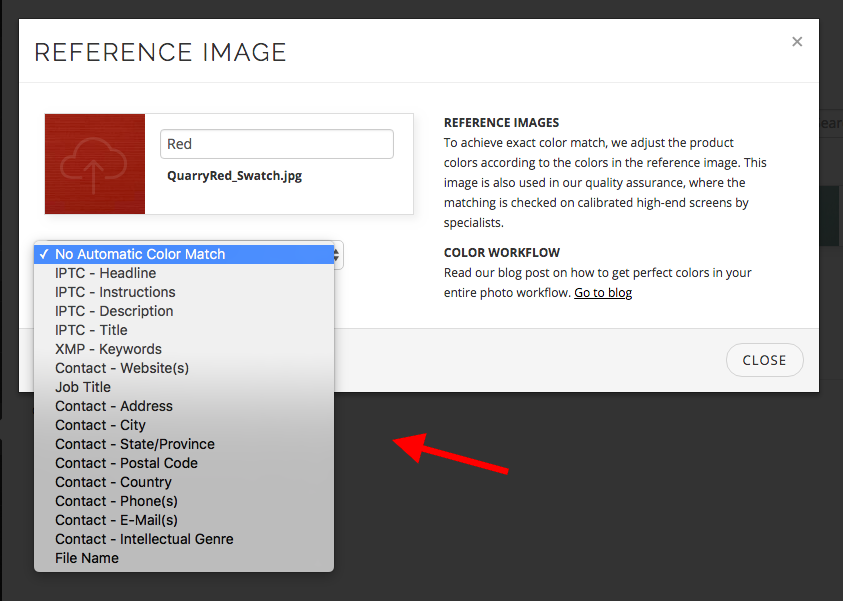Automated color change or color matching metadata triggers